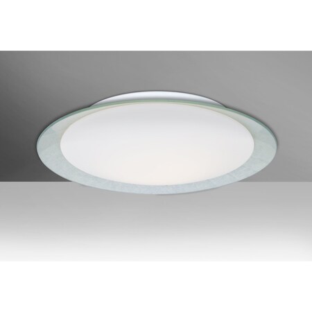 Besa Lighting Tuca 19 Ceiling, Opal/Silver Foil, Finish, 1x24W LED TUCA19SFC-LED